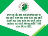 Yêu cầu báo giá Gói thầu vật tư, hoá chất sinh hoá...