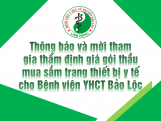 Thông báo và mời tham gia thẩm định giá gói thầu...